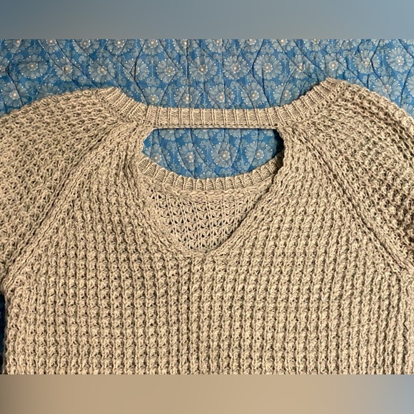 SALE! American Rag oversized sweater,dusty blue,open back,corset sleeves,NWOT, S - Picture 5 of 8